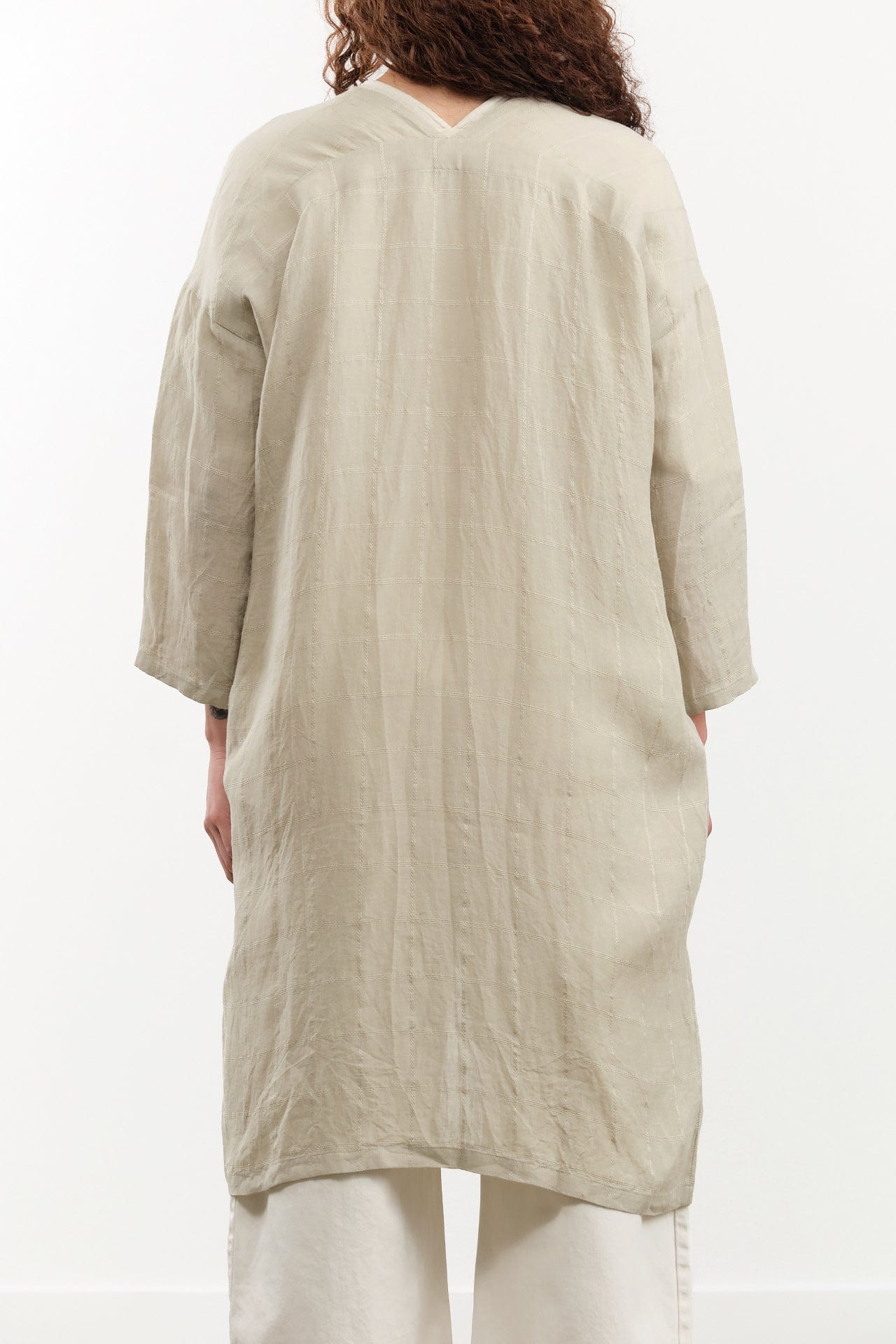 Evam Eva Apparel Womens Sweaters Linen Stitches Robe Grege / One Size
