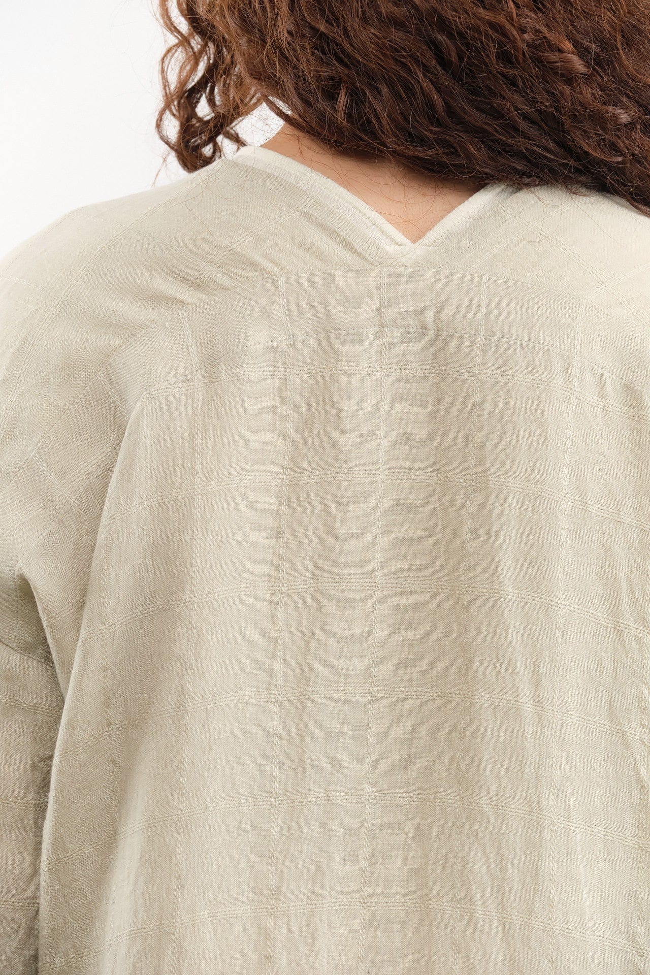 Evam Eva Apparel Womens Sweaters Linen Stitches Robe Grege / One Size