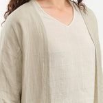 Evam Eva Apparel Womens Sweaters Linen Stitches Robe Grege / One Size