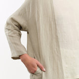Evam Eva Apparel Womens Sweaters Linen Stitches Robe Grege / One Size
