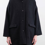Evam Eva Apparel Womens Outerwear Renew-Wool Stand Short Coat