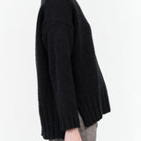 Evam Eva Apparel Womens Sweaters Renew-Wool Turtleneck in Charcoal