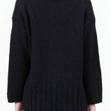 Evam Eva Apparel Womens Sweaters Renew-Wool Turtleneck in Charcoal