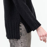 Evam Eva Apparel Womens Sweaters Renew-Wool Turtleneck in Charcoal