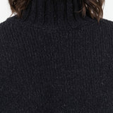 Evam Eva Apparel Womens Sweaters Renew-Wool Turtleneck in Charcoal