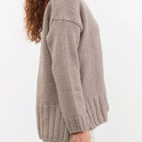 Evam Eva Apparel Womens Sweaters Renew-Wool Turtleneck in Mocha