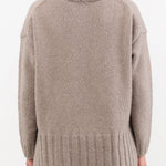 Evam Eva Apparel Womens Sweaters Renew-Wool Turtleneck in Mocha
