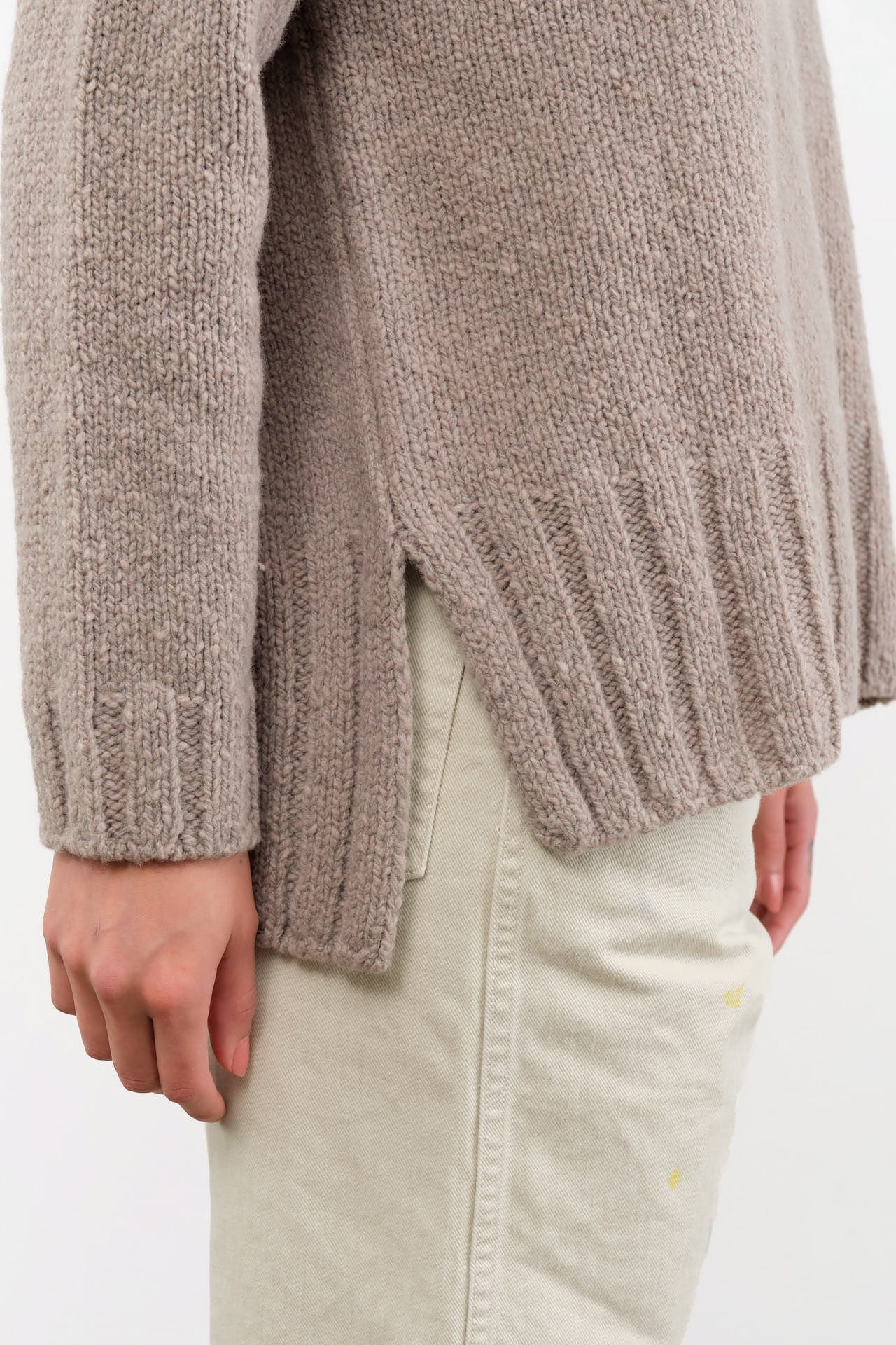 Evam Eva Apparel Womens Sweaters Renew-Wool Turtleneck in Mocha