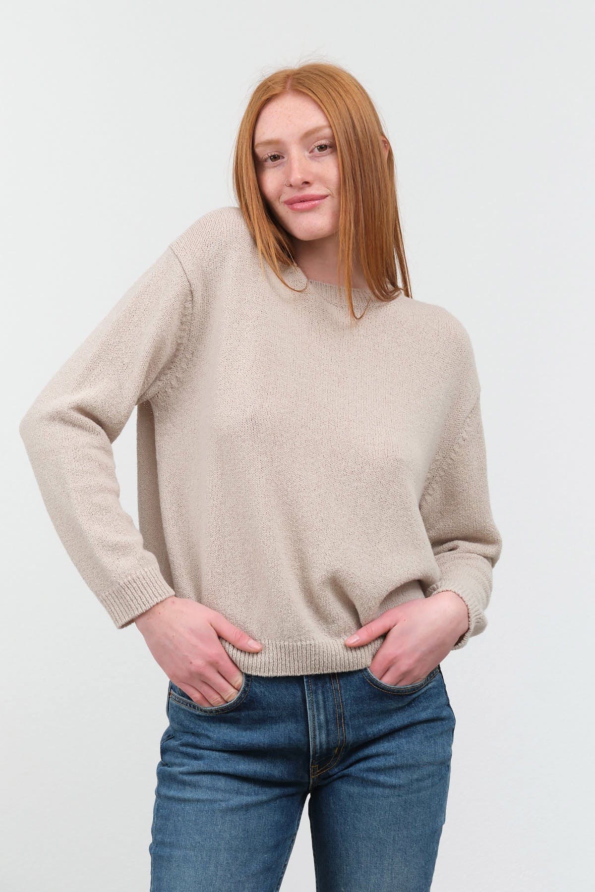 Evam Eva Apparel Womens Sweaters Wool Lily Pullover Ecru / 1