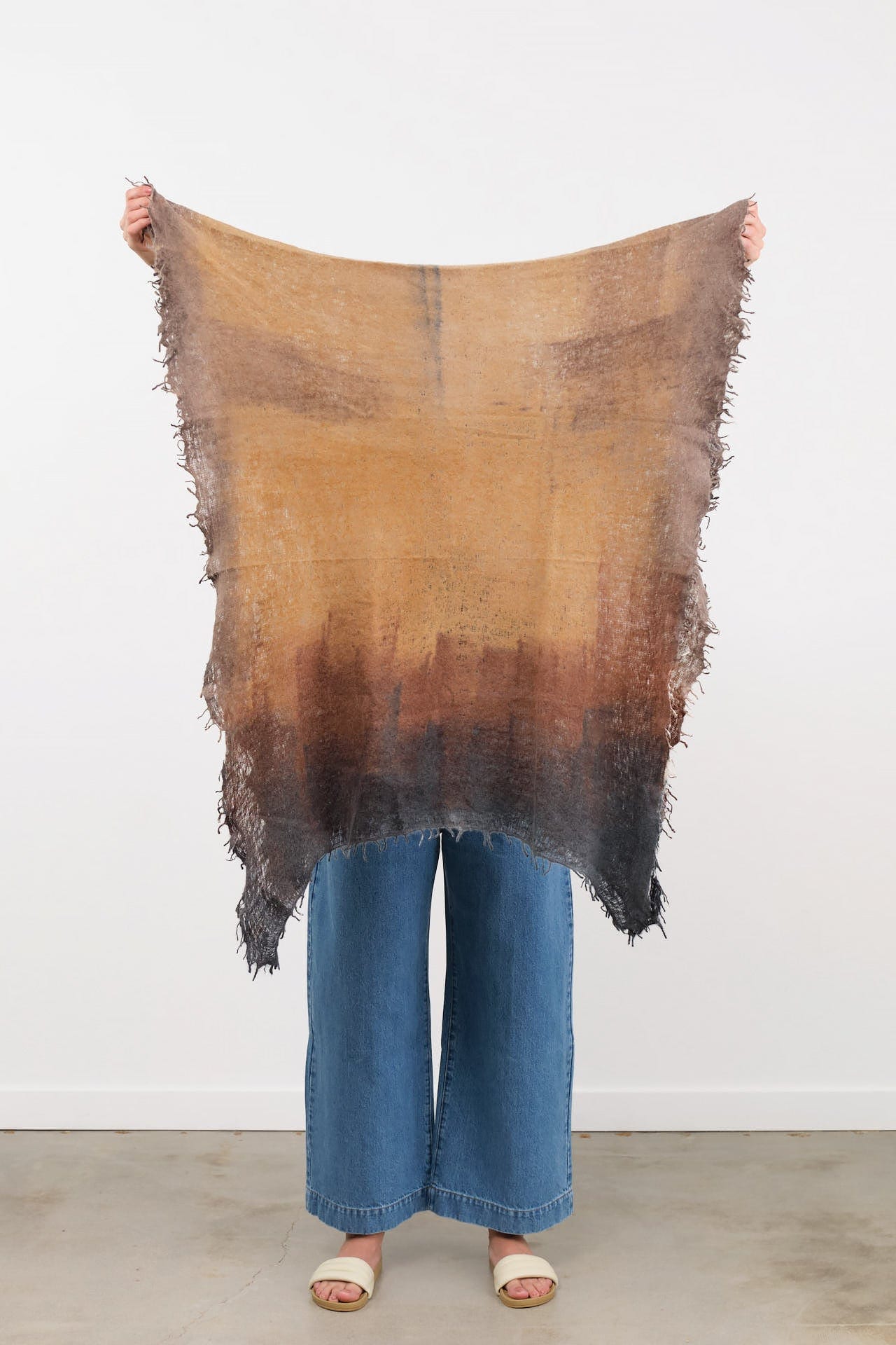 F Cashmere Accessories Scarves Felt Shawl in Brown/Black Brown/Black / One Size