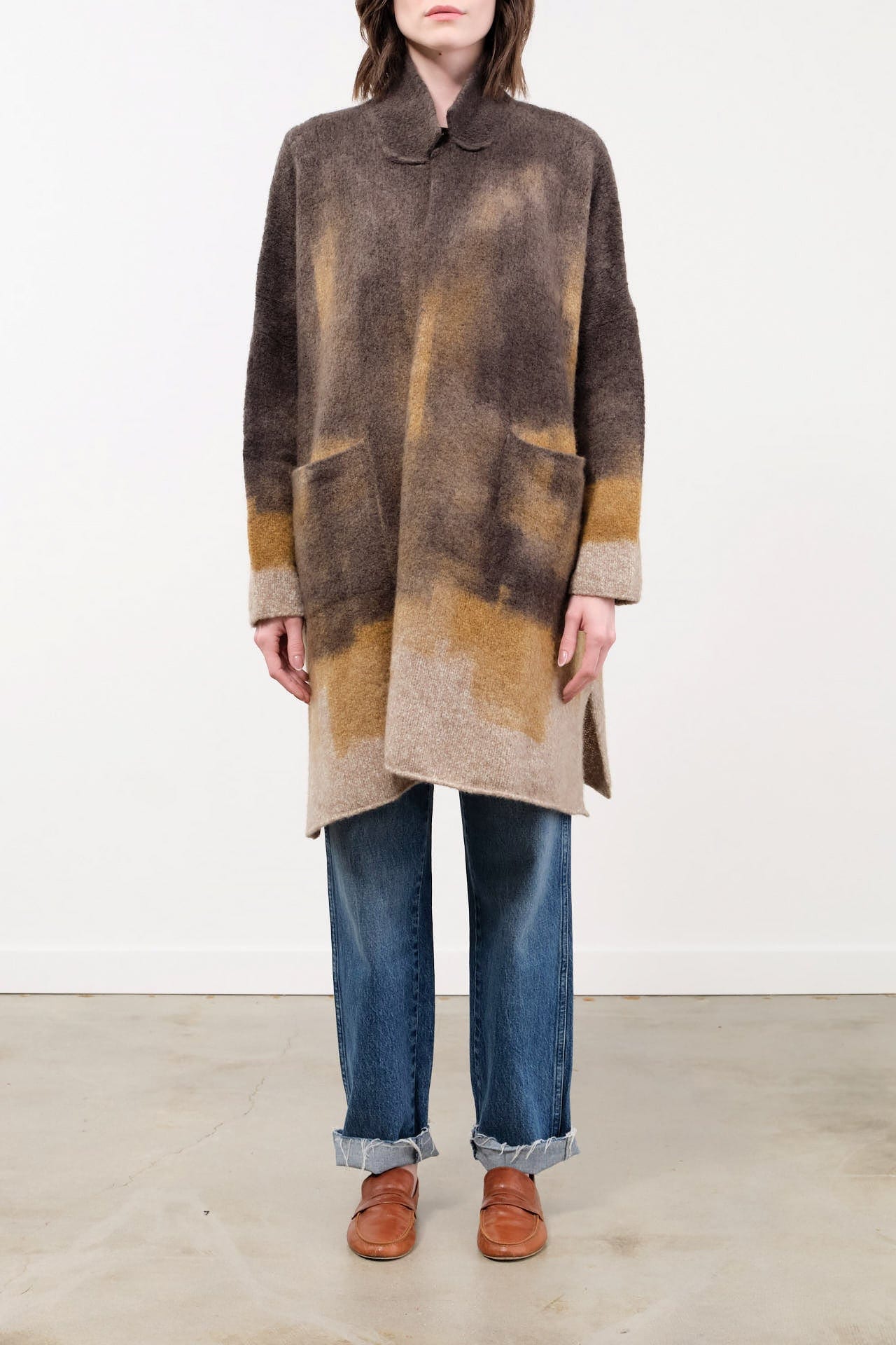 F Cashmere Apparel Womens Sweaters Luna Cardigan in Brown