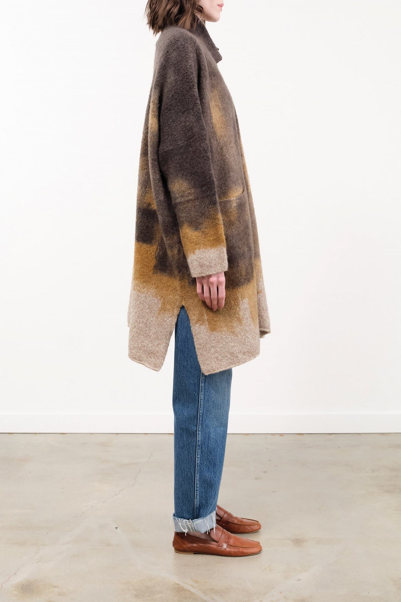F Cashmere Apparel Womens Sweaters Luna Cardigan in Brown