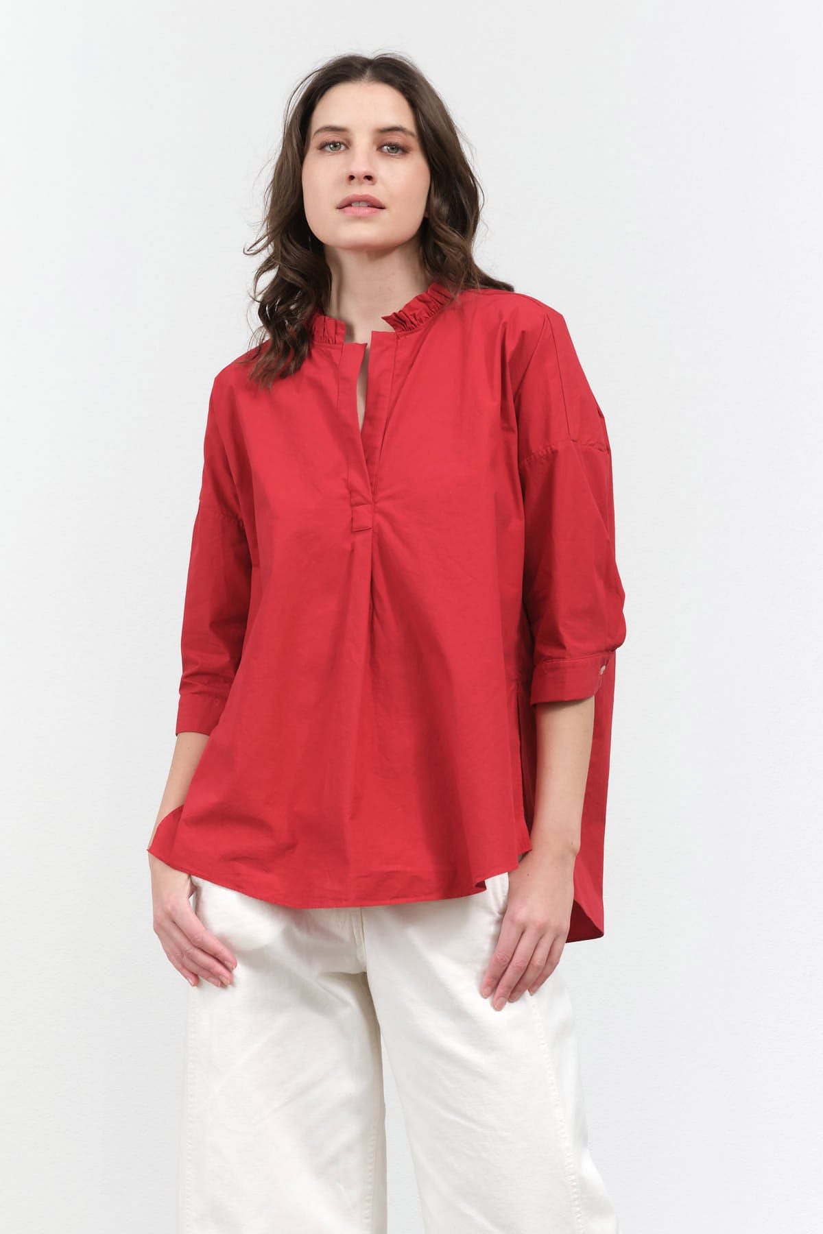 Fabiana Pigna Apparel Womens Blouses Bibi Blouse in Crimson Crimson / XSmall
