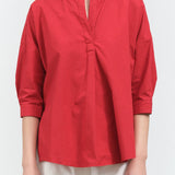 Fabiana Pigna Apparel Womens Blouses Bibi Blouse in Crimson