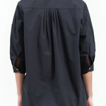 Back view of Taro Blouse in Ink