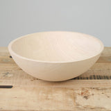 Farmhouse Pottery Home Kitchen Serving 15" Crafted Wooden Bowl Ash / White