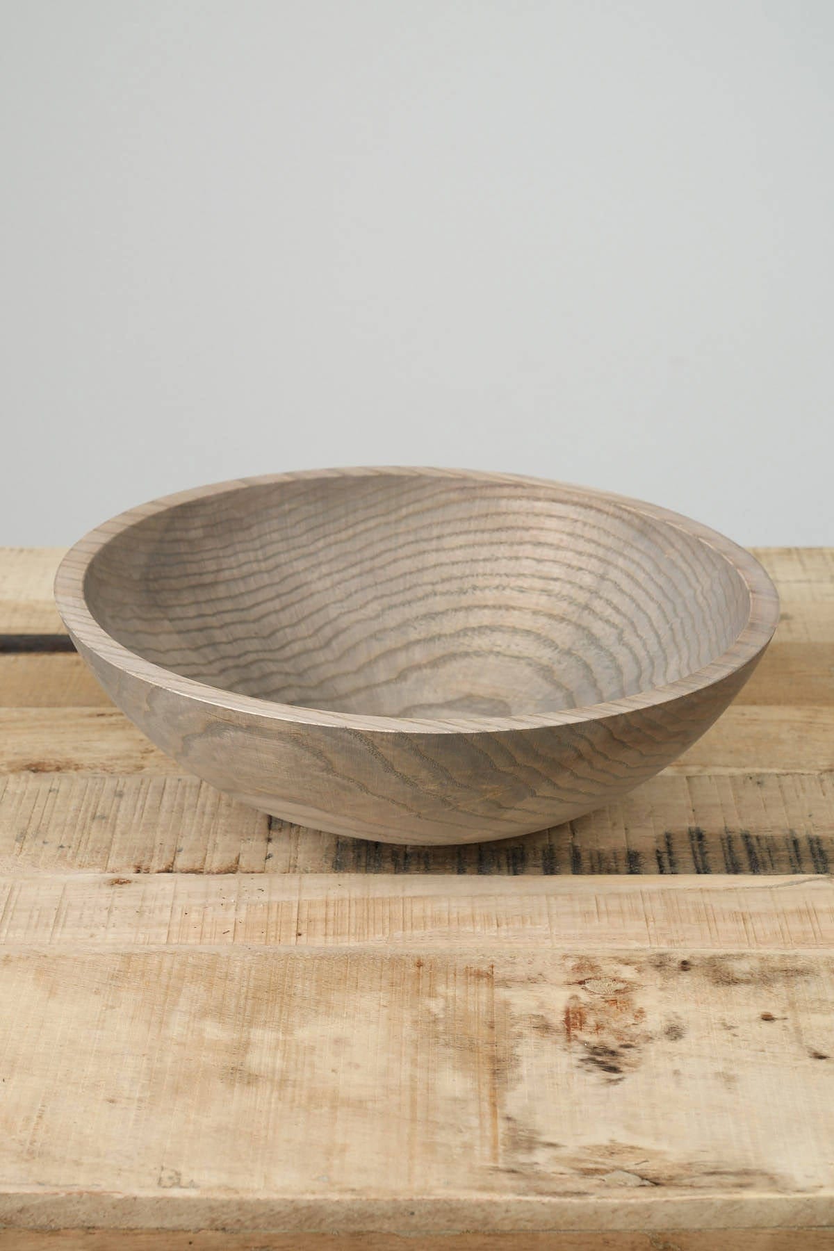 Farmhouse Pottery Home Kitchen Serving 17" Crafted Wooden Bowl Ash / Grey