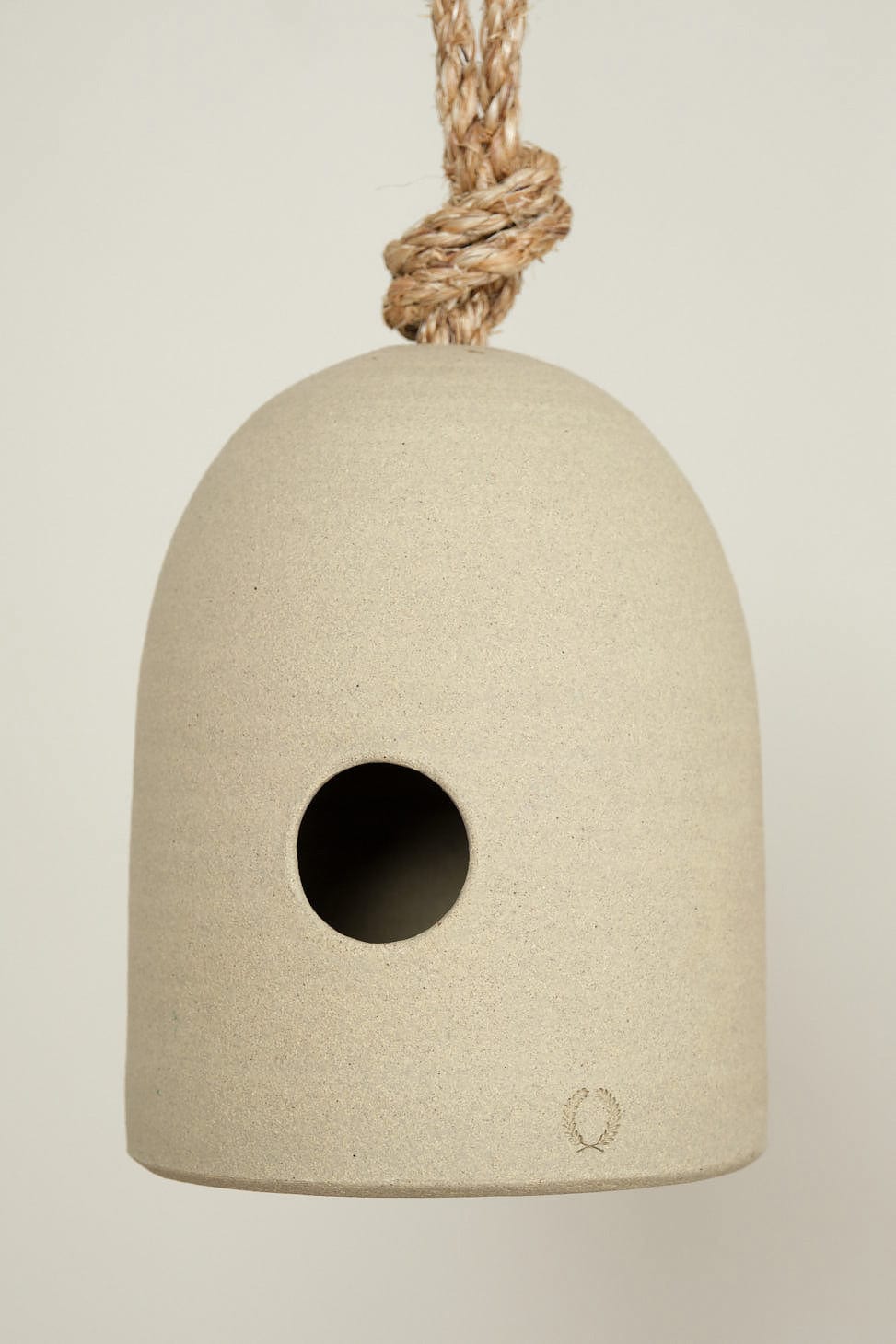 Farmhouse Pottery Home Objects Fieldstone Hanging Bird Shelter Stoneware / 5.25 D X 7.25 H