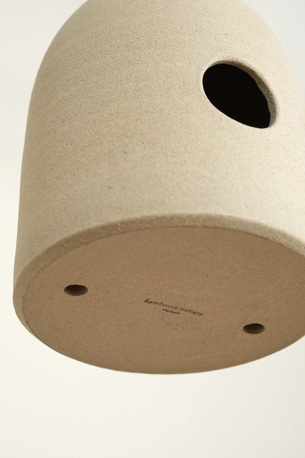 Farmhouse Pottery Home Objects Fieldstone Hanging Bird Shelter Stoneware / 5.25 D X 7.25 H