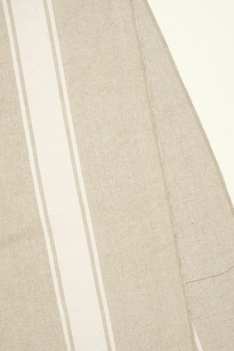 Close up of Handloom Stripe Cream Runner
