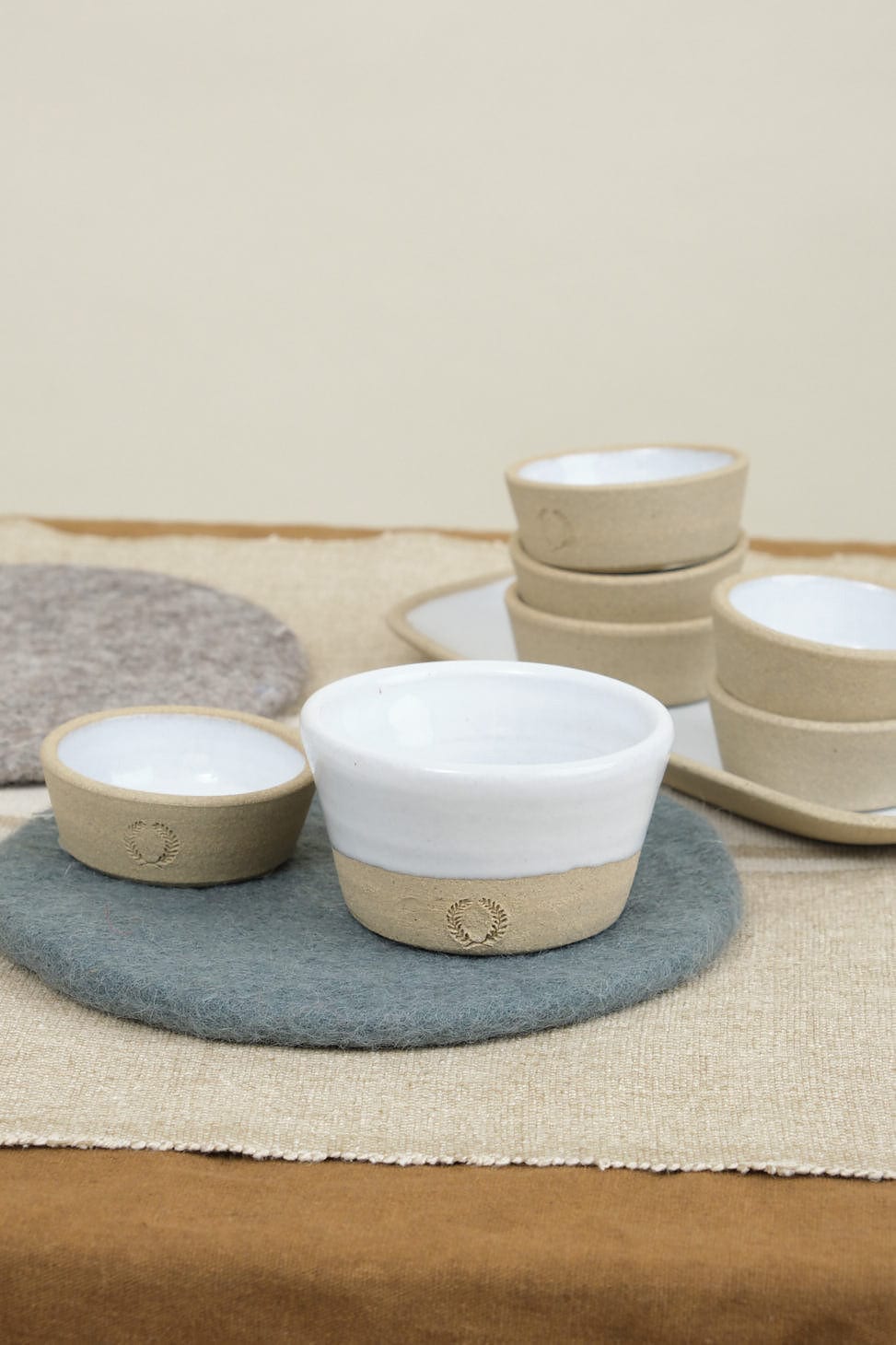 Farmhouse Pottery Home Kitchen Dishware Petite Silo Bowl Stoneware / 3.25" Dia X 2" H