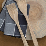Farmhouse Pottery Home Kitchen Serving Crafted Salad Servers in Grey