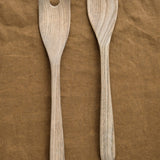 Farmhouse Pottery Home Kitchen Serving Crafted Salad Servers in Grey