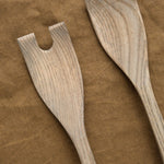 Farmhouse Pottery Home Kitchen Serving Crafted Salad Servers in Grey