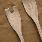 Farmhouse Pottery Home Kitchen Serving Crafted Salad Servers in Grey