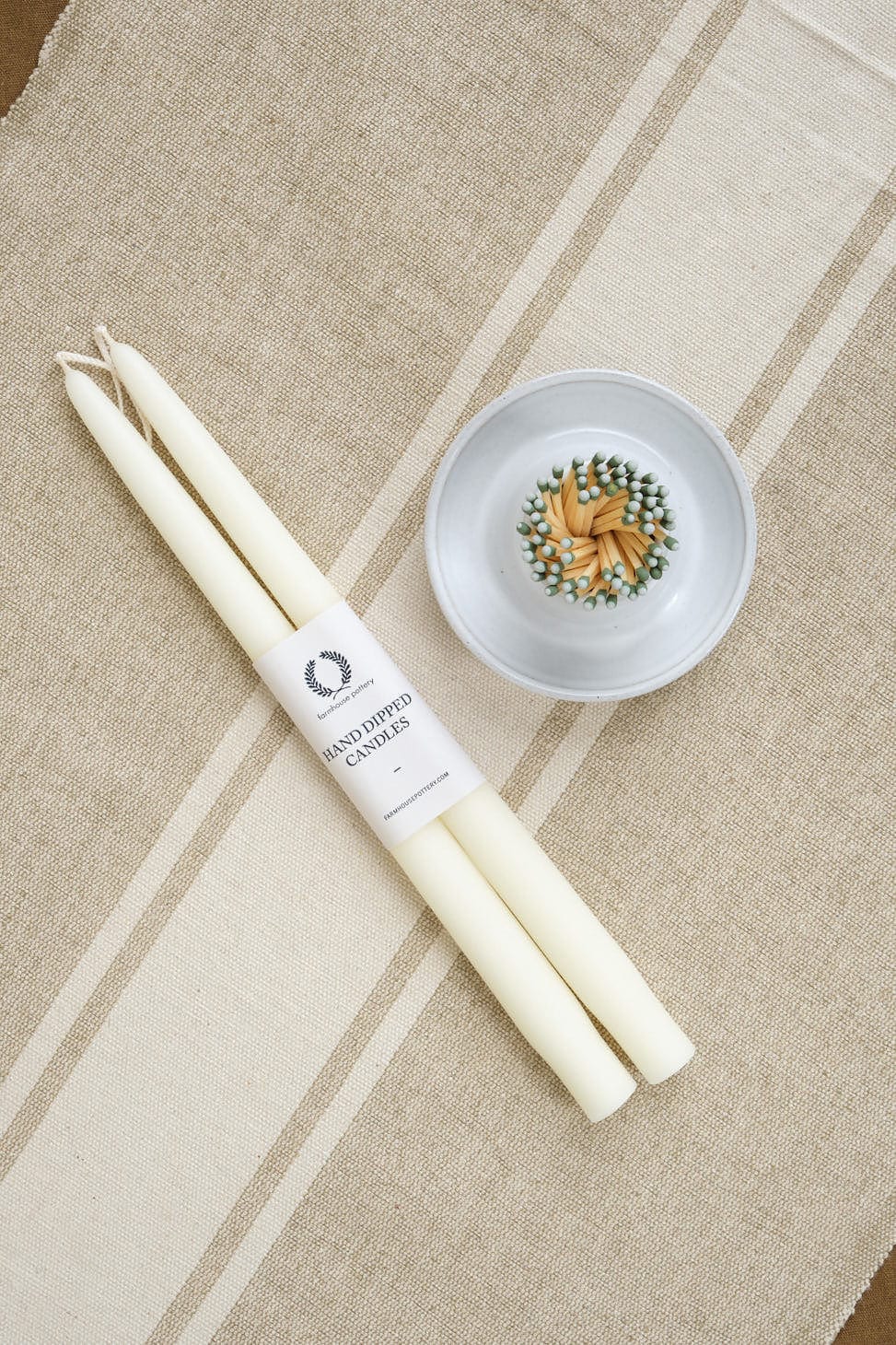 Farmhouse Pottery Home Candles 12" Taper Candles