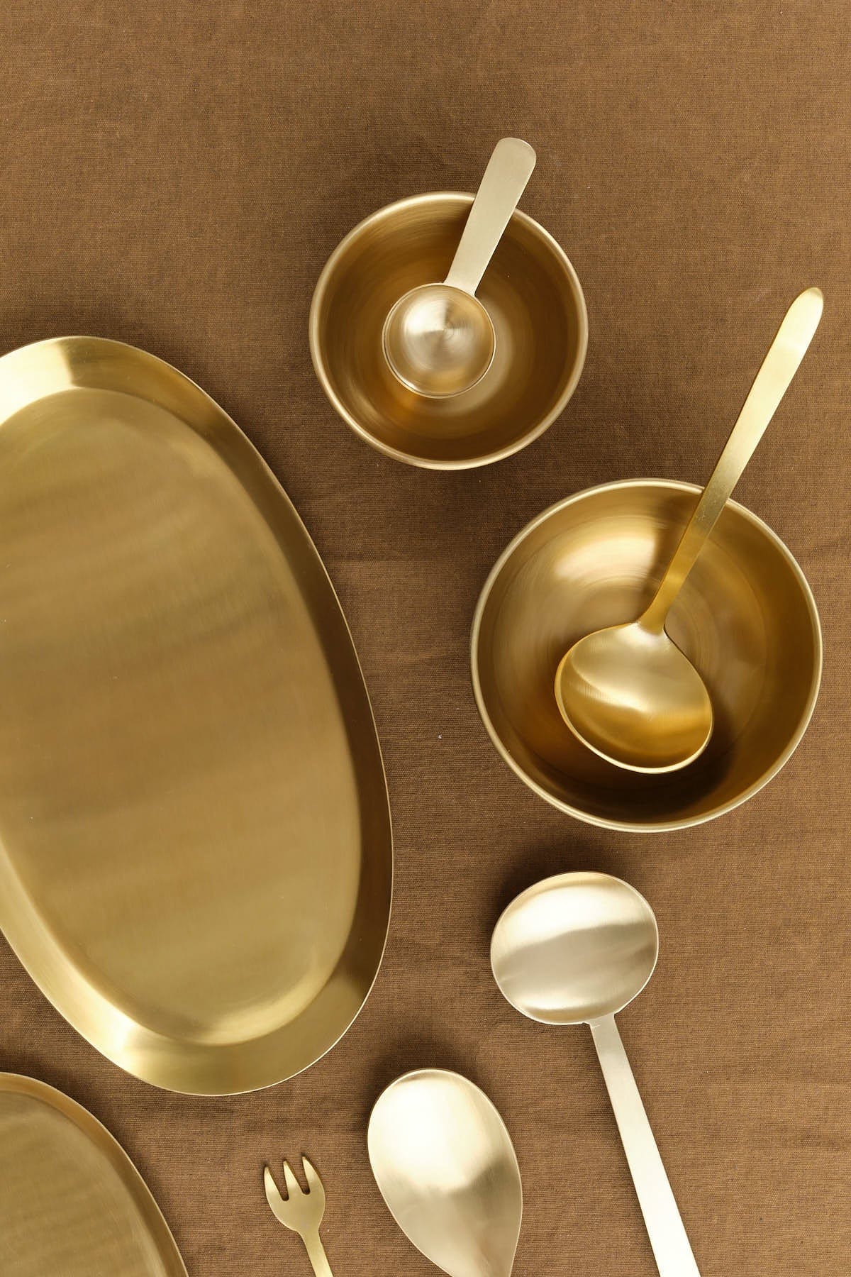 Fog Linen Work Home Kitchen Serving Medium Brass Bowl Brass / 4.25" Dia X 2" H