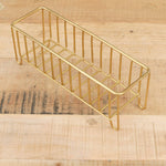 Fog Linen Work Home Baskets Narrow Brass Wire Basket Brass / 8" L X 2.5" W X 3" H