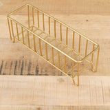 Fog Linen Work Home Baskets Narrow Brass Wire Basket Brass / 8" L X 2.5" W X 3" H