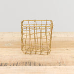 Fog Linen Work Home Baskets Square Brass Basket Brass / 4.5" L X 4.5" W X 4.25" H