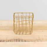 Fog Linen Work Home Baskets Square Brass Basket Brass / 4.5" L X 4.5" W X 4.25" H