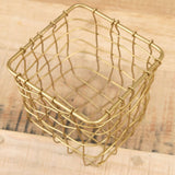 Fog Linen Work Home Baskets Square Brass Basket Brass / 4.5" L X 4.5" W X 4.25" H