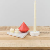 Fort Standard Home Candle Holders Circle Marble Candle Holder White Carrara / 3.5" Dia X 1.25" H