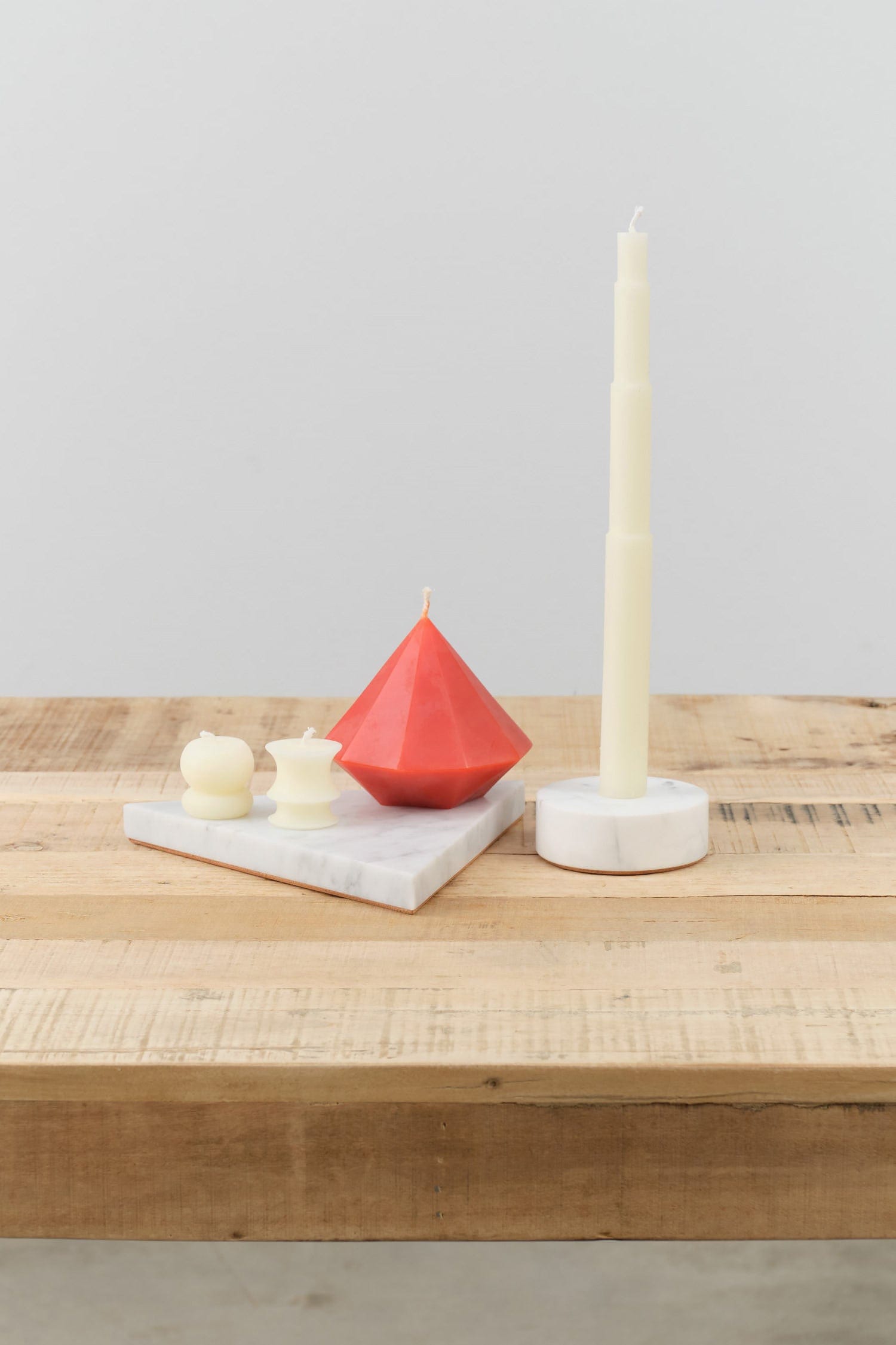 Fort Standard Home Candle Holders Circle Marble Candle Holder White Carrara / 3.5" Dia X 1.25" H