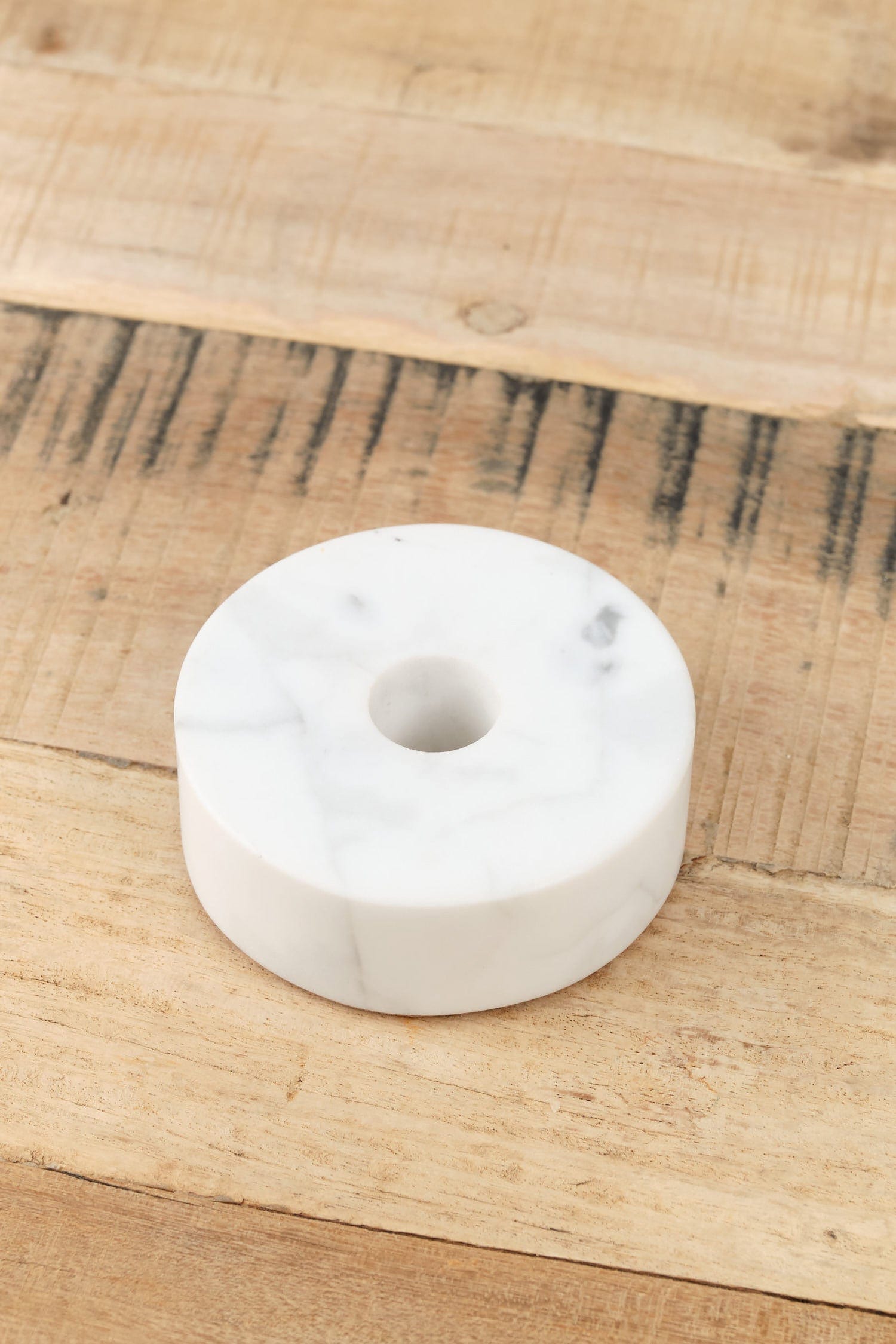 Fort Standard Home Candle Holders Circle Marble Candle Holder White Carrara / 3.5" Dia X 1.25" H