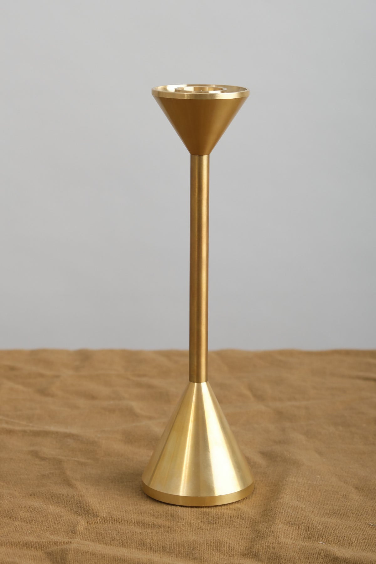 Brass Small Cone Spindle Candle Holder