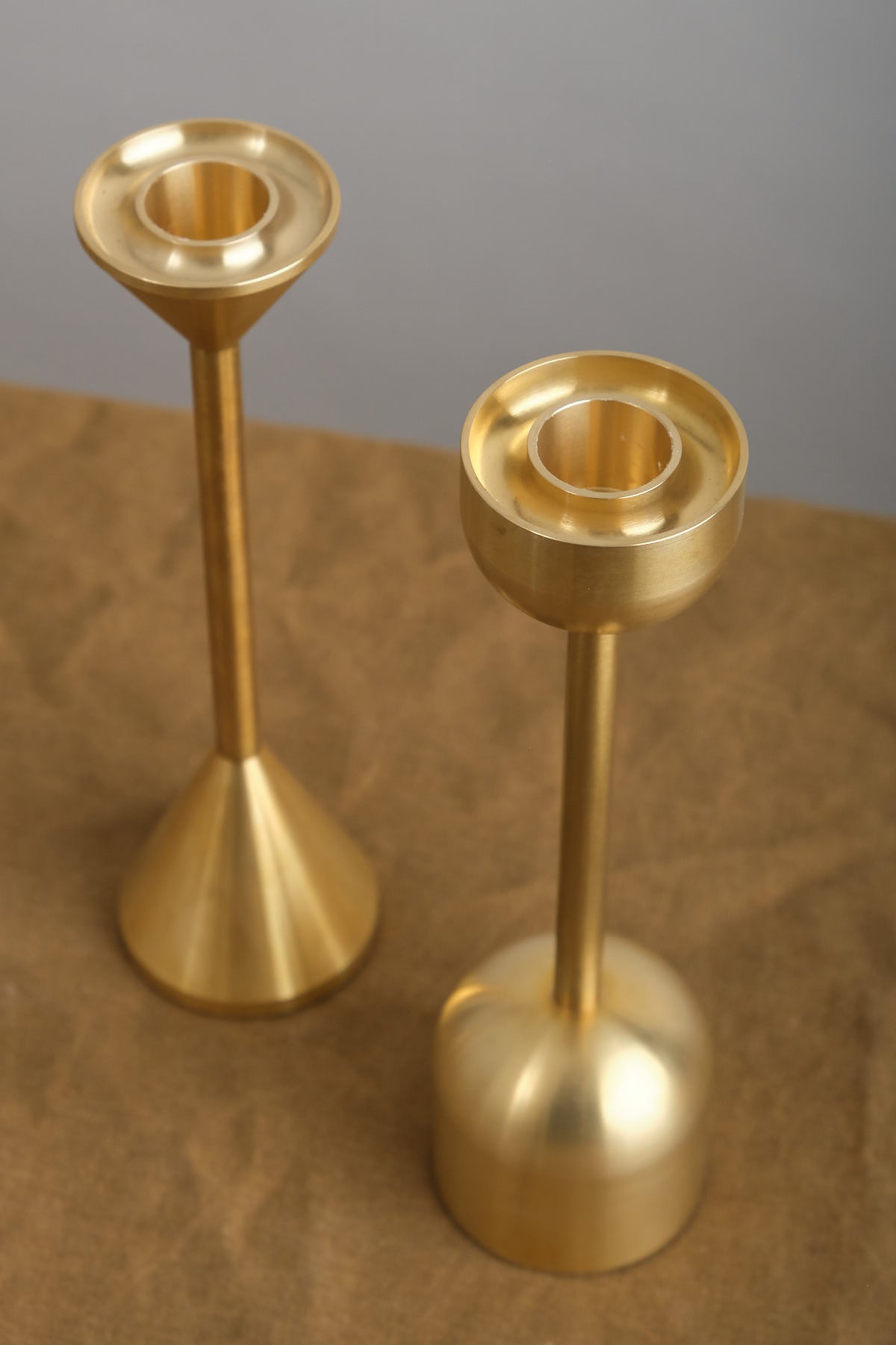 Fort Standard Small Brass Spindle Candle Holders
