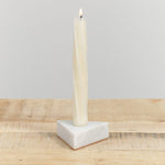 Fort Standard Home Candle Holders Triangle Marble Candle Holder White Carrara / 3.5" L X 3.5" W X 1.25" H