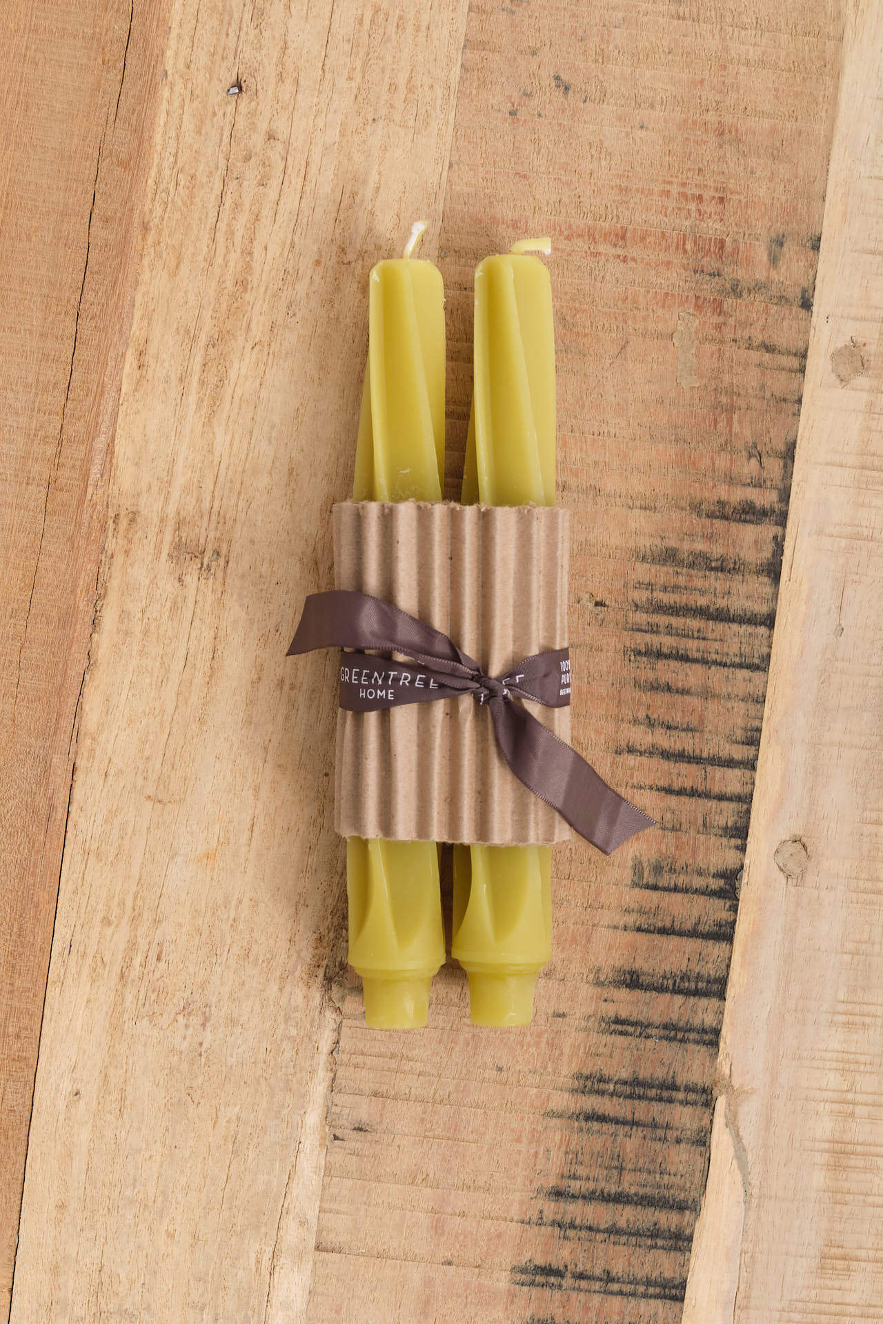 Greentree Home Home Candles Twist Taper Candles Bamboo