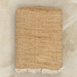 Hale Mercantile Home Bedding Crush Linen Throw Brun / 63" L X 83" W
