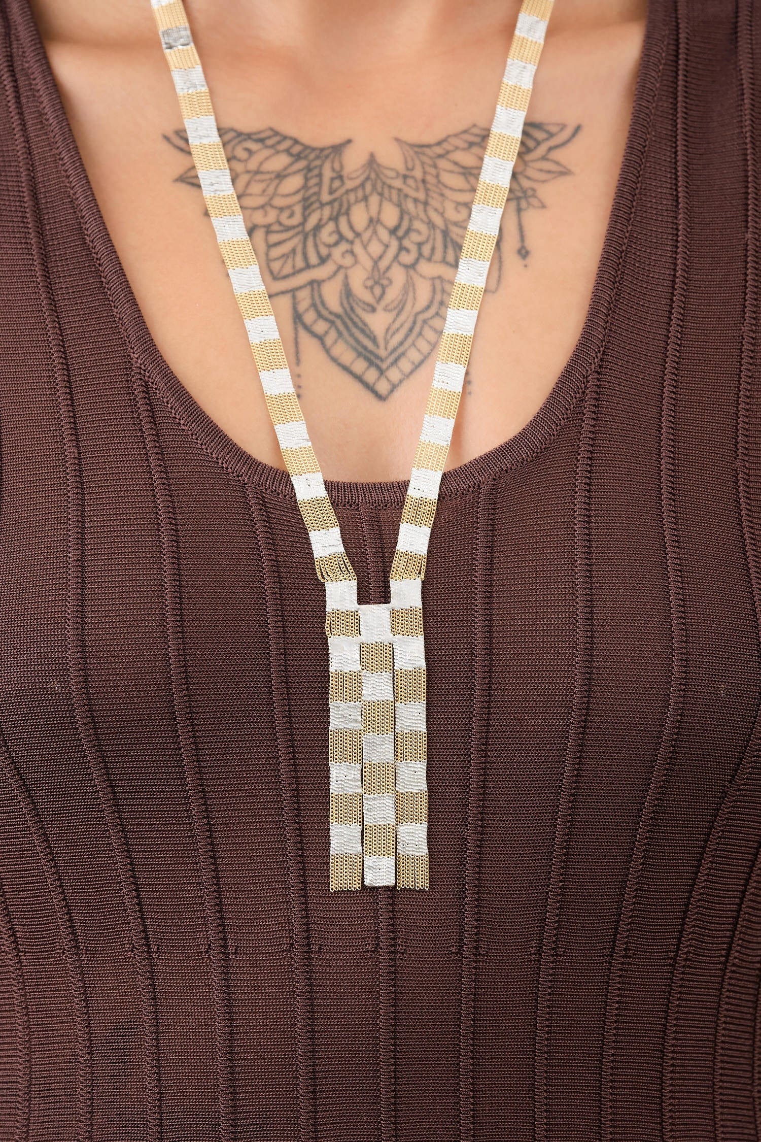 Hannah Keefe Jewelry Necklaces Floor Necklace Brass / 25" L X 3/8" W