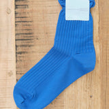 Hansel From Basel Accessories Socks and Tights Sea Island Cotton Crew Socks in Blue Blue