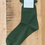Hansel From Basel Accessories Socks and Tights Sea Island Cotton Crew Socks in Green Green