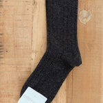 Hansel From Basel Accessories Socks and Tights Italia Cashmere Cozy Rib Crew Socks Charcoal / One Size