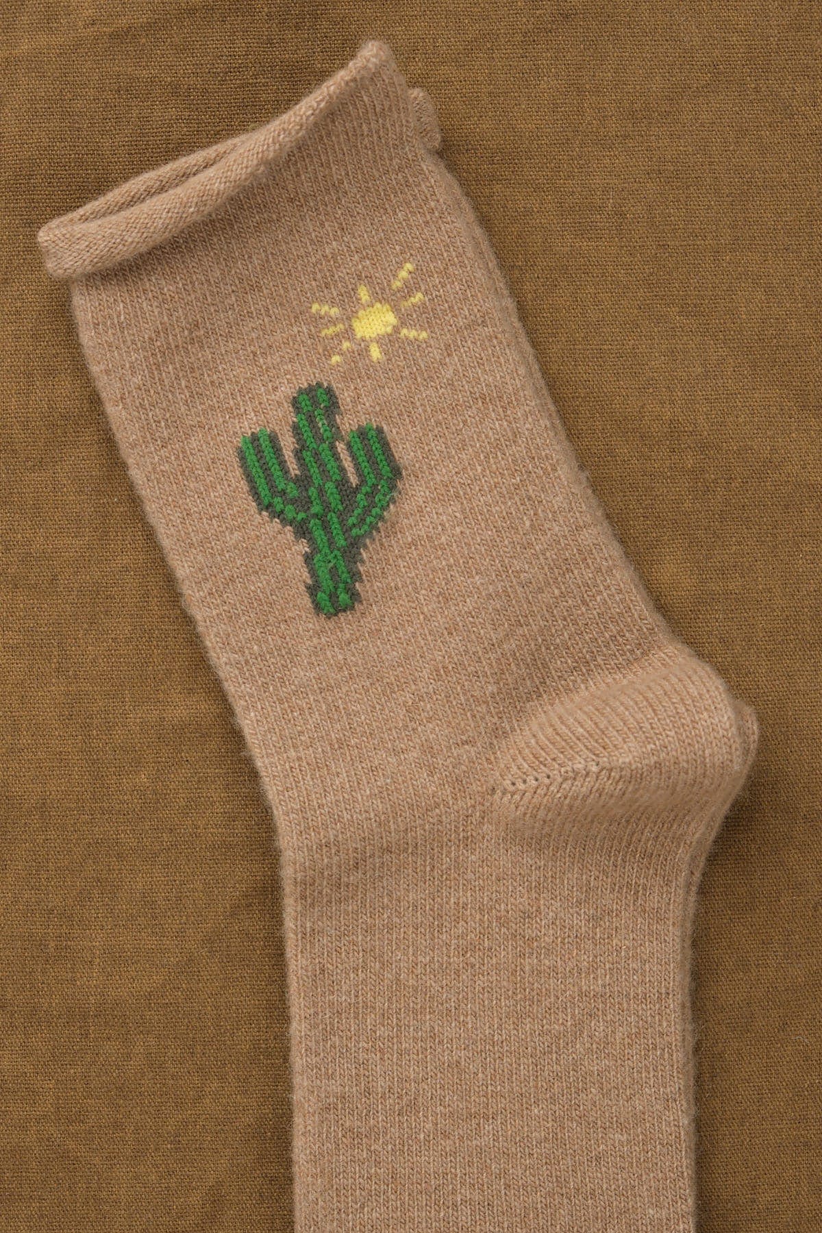 Cactus on Cactus Cashmere Crew Socks