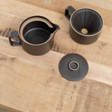 Hasami Porcelain Home CoffeeTea Coffee Dripper with Teapot Black / 5 5/8" Dia X 7 3/8" H